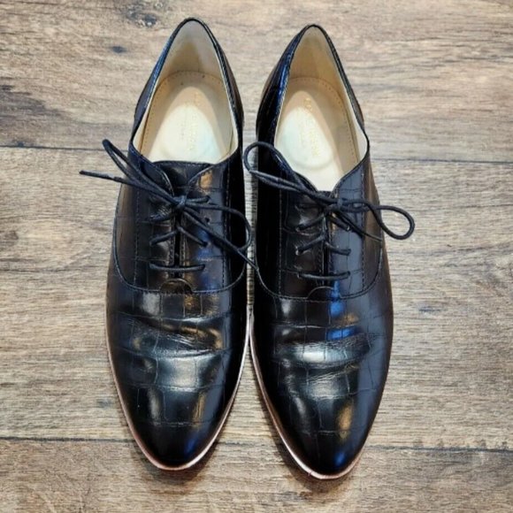 Cole Haan Grand Series 360 Oxford Croc Embossed Leather Shoes - Picture 4 of 16